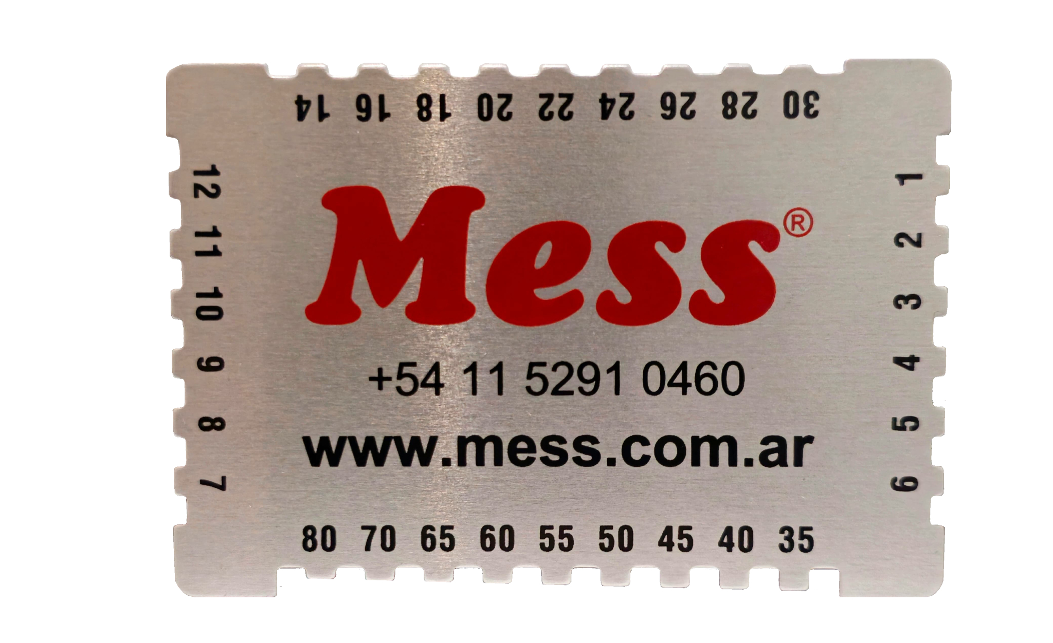 Peine para medición de espesor húmedo PENMESS. Aluminio de 4 lados ...